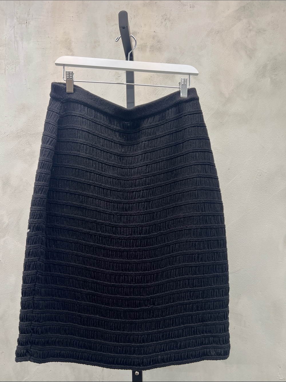 Black Knit A-Line Women's Skirt